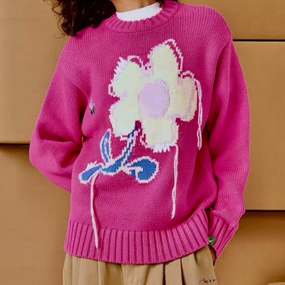 Floral Pink Sweater
